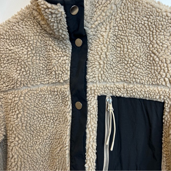 H&M THICK SHERPA FLEECE COAT WITH COLLAR Tan - Picture 5 of 8